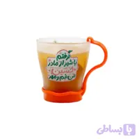 10278702-لیوان شیشه ای مات کودکانه حسین ع قرمز-قطر دهانه 7 ارتفاع 7.5-دسته پلاستیکی رنگی جدا