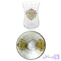 استکان و نعلبکی کمرباریک یا علی اکبر ع-6تایی-12پارچه-طرح ستاره ای-کارتن 8تایی کد 103506