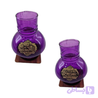 جاشمعی پایه چوبی مذهبی طرح یا اباالفضل و یا اباعبدالله بنفش کد 10266707