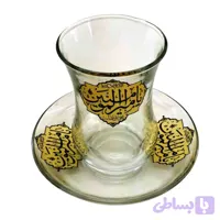 استکان و نعلبکی کمرباریک یا علی ع-6تایی-12پارچه-طرح ستاره ای کد 102784