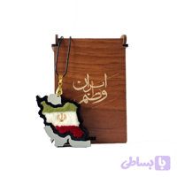 آویز خودرو ایران جنس بدنه پلکسی و طرح فرش 1500شانه نقشه ایران کد 104866