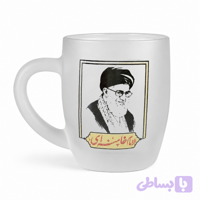 لیوان شیشه ای دسته دار ارتفاع 9.5 قطر دهانه 8-ماگ مات شهدایی طرح رهبر شهید کد 10482403