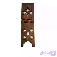 رحل قرآن چوبی طرح لاله شبکه ای قهوه ای ابعاد 12در42 سانت کد 103958
