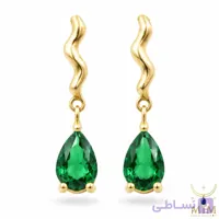 گوشواره موج نگین سبز