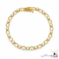 دستبند طلا تنیسی نگین سفید