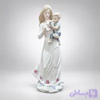 مجسمه چینی مادر و کودک با پرنده