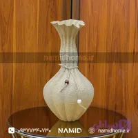 گلدان دکوری کوزه ای مدل ریما رنگ خاکی