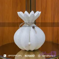 گلدان دکوری خمره ای طرح لاله رنگ سفید