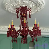 لوستر مدل باکارا سایز 8 شاخه گرید A plus رنگ قرمز