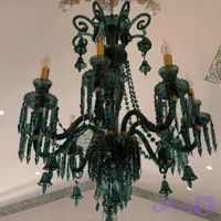 لوستر مدل باکارا سایز 8 شاخه گرید A plus رنگ سبز