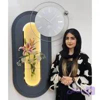 تابلو ساعت نوری مدل لوسیا با گلدان دکوراتیو