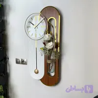 تابلو ساعت دکوراتیو مدل دنیز همراه با گلدان (با قابلیت روشنایی)