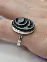 انگشتر عقیق مشکی خراسانی (کد 5WQS8)