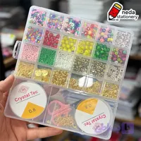 پک مهره ساخت دستبند و گردنبند همراه با قفل ، قیچی و کش کد ۲۶۶