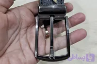 کمربند دو رو چرم گاوی با مغزی بین دو لایه و دستدوز بدون باکس (کد Y4M32)