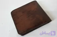 کیف پول جیبی چرم گاوی دسترنگ و دستدوز