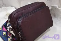 کیف دوشی مدل سیمین با چرم گاوی و دستدوز