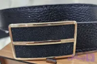کمربند دو رو چرم گاوی با مغزی بین دو لایه و دستدوز بدون باکس