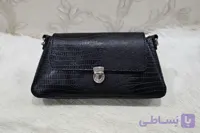 کیف دوشی نقلی چرم گاوی طرح لیزارد و دست‌دوز