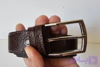 کمربند چرم گاوی فلوتر قهوه ای سوخته چرخدوز