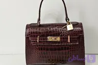کیف مجلسی مدل هرمس چرم گاوی ورنی و دست‌دوز