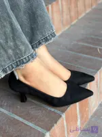 کفش مجلسی مدل بیتا بیاله پاشنه 5 سانت مشکی پهن