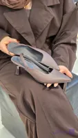 کفش مجلسی مدل نهال پاشنه 5 سانت فلوتر سورمه ای