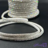 نوار نگین دار برجسته رنگ نقره ای