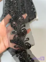 نوار ملیله دوزی طرح اسلیمی مشکی