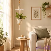 آویز گلدان دیواری و سقفی مکرومه