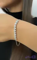 دستبند زنجیری نقره جواهری| silverziv