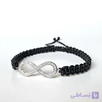 دستبند چرم و نقره بی نهایت – کد B116