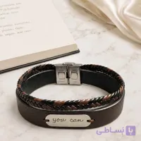 دستبند نقره و چرم – کد B145