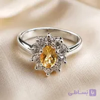 انگشتر نقره نگین سیترین – کد R105