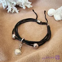 دستبند نقره و چرم – کد B124