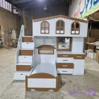 تخت دو طبقه مدل کلبه طرح میزتحریردار