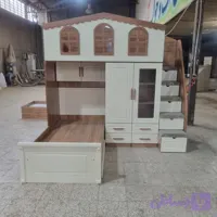 تخت دو طبقه مدل کمد دار سایز نوجوان