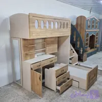 تخت دو طبقه مدل روژان میز تحریردار سایزنوجوان