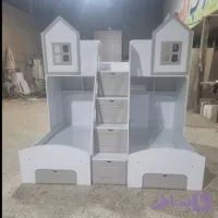 تخت دو طبقه مدل سه نفره ام دی اف وکیوم