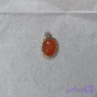 عقیق پرتقالی با دورپلاک نقره