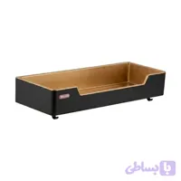شلف حمام مروارید مدل فلت مشکی طلایی متالیک ABS