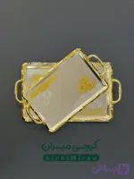 سینی پذیرایی مستطیل نور سیلور گلد