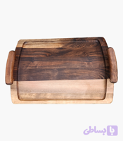 سینی مستطیلی دسته‌دار چوبی
