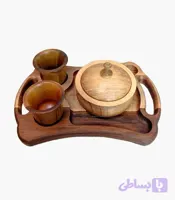 ست قهوه‌خوری چوبی طرح مهتاب (۴ تکه - ساخته شده از چوب گردو)