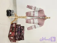 ژاکت بافت زیپ دار طرح میکی صورتی