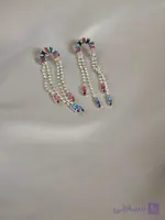 گوشواره ی ریشه ای بلند جواهری