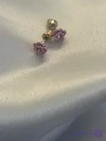 گوشواره گل رز بنفش خاص و زیبا