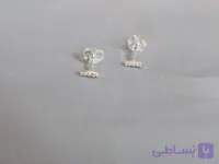 گوشواره نقره میخی خطی