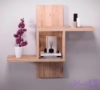 شلف دیواری طرح مثبت چوبی روکش دار کد9030