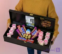 باکس ولنتاین گل و شکلات هدیه